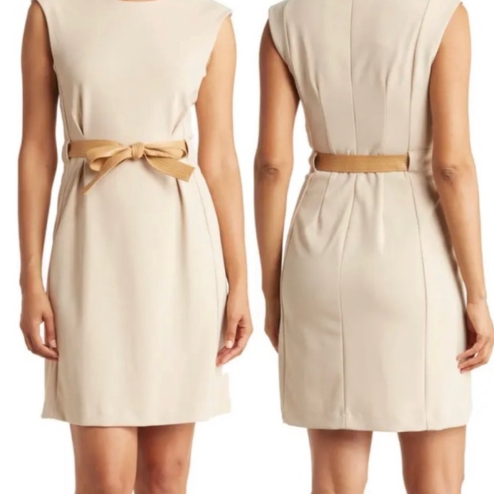 NWT! Calvin Klein belted sheath dress!